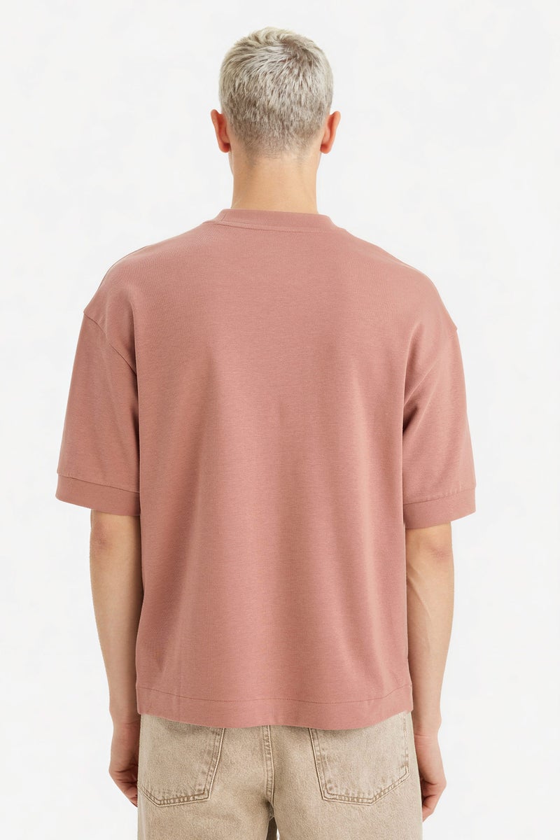 DeFacto Pink Man Breathable Loose Fit Printed T-Shirt Casual - Image 5